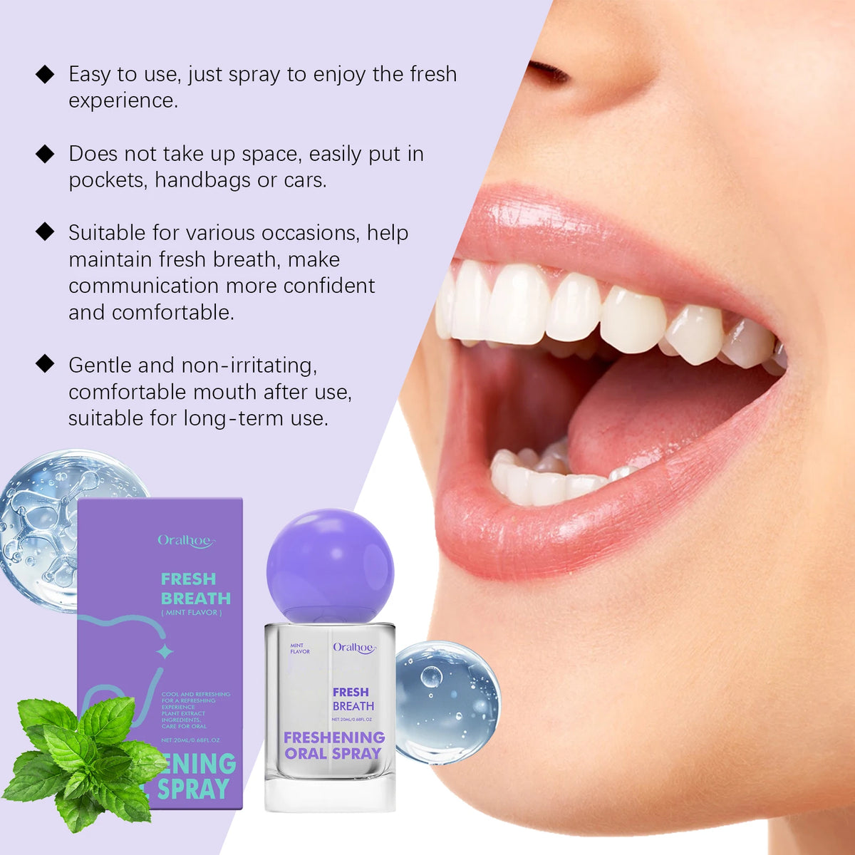 Spray Buccal Menthe Sans Alcool – Haleine Fraîche Durable